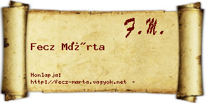 Fecz Márta névjegykártya