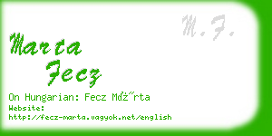marta fecz business card